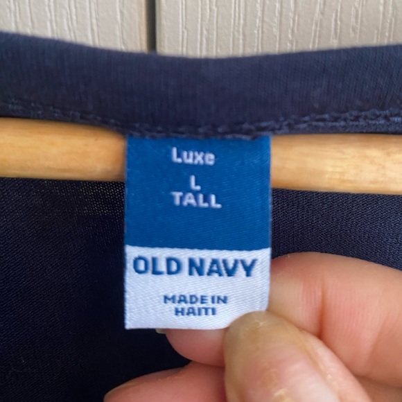 Old Navy L Tall Luxe t-shirt in navy blue. - Picture 3 of 6